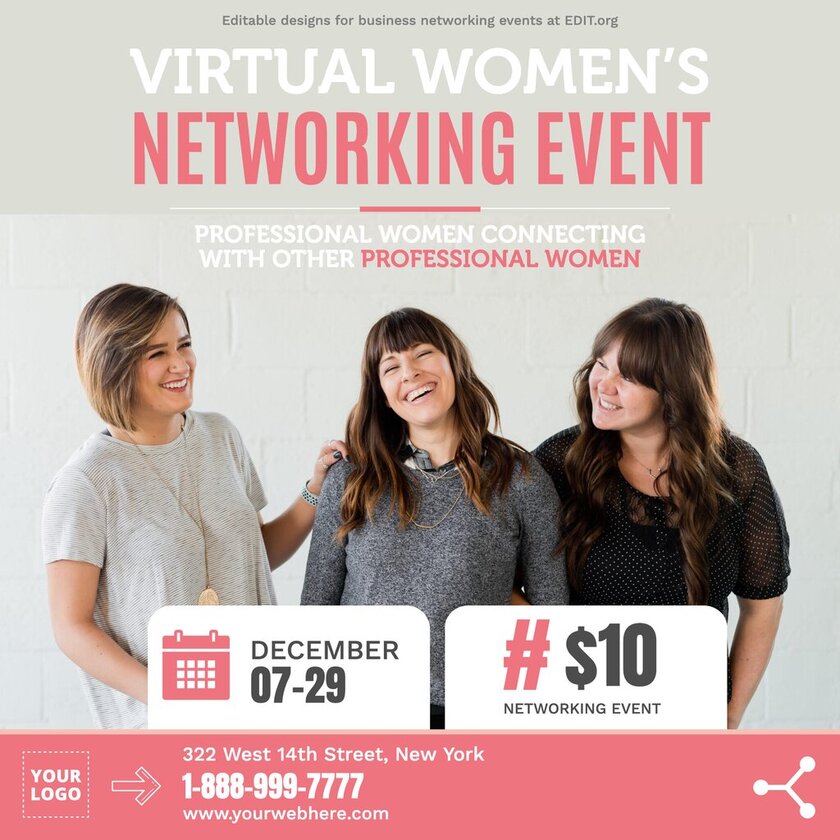 Customizable women network event banner design