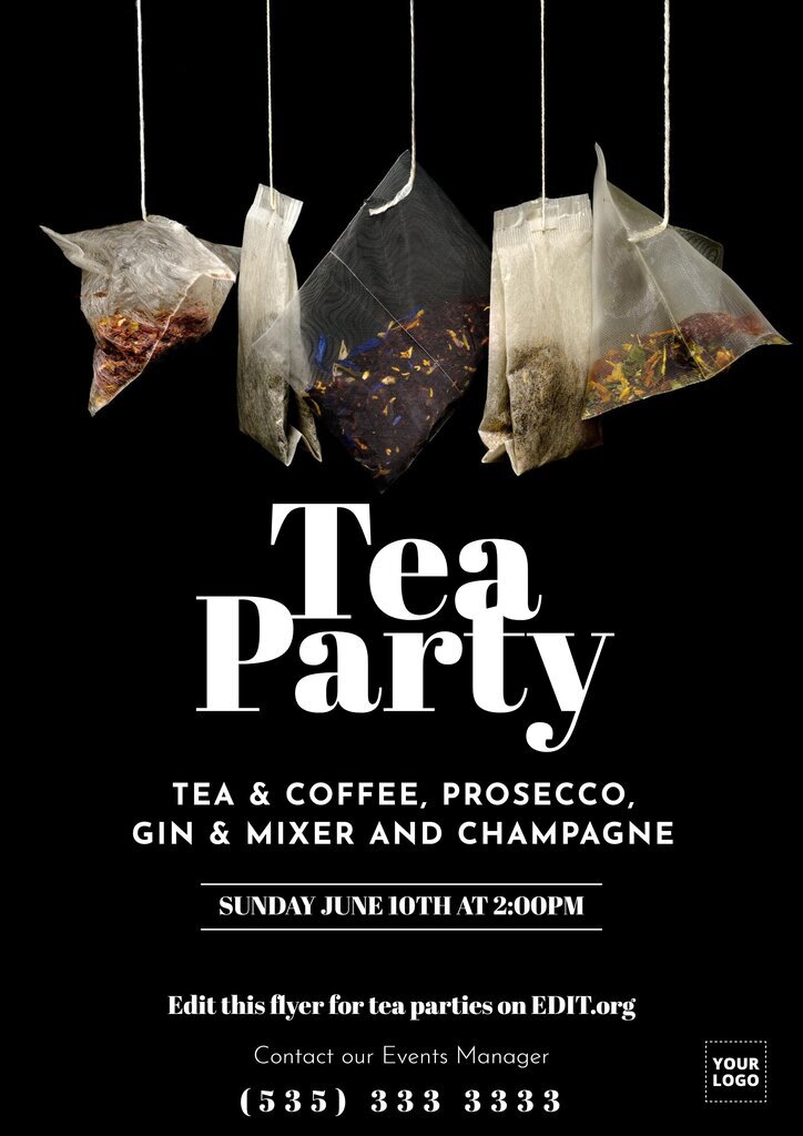 Editable design for tea party