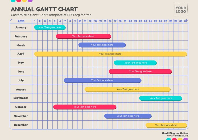 Editable Gantt Diagram excel download free