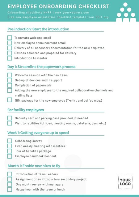 Editable New Hire Onboarding Checklist Templates