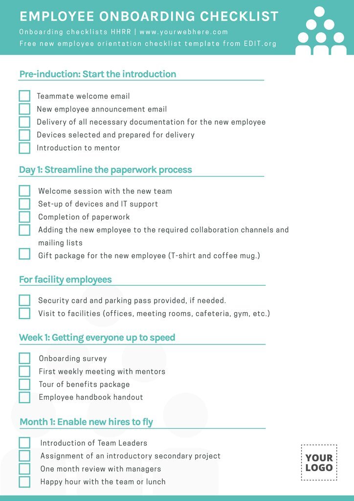 New Hire Onboarding Checklist Free Template 8177