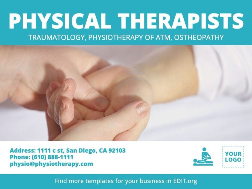 Editable template for physical therapists and osteopaths