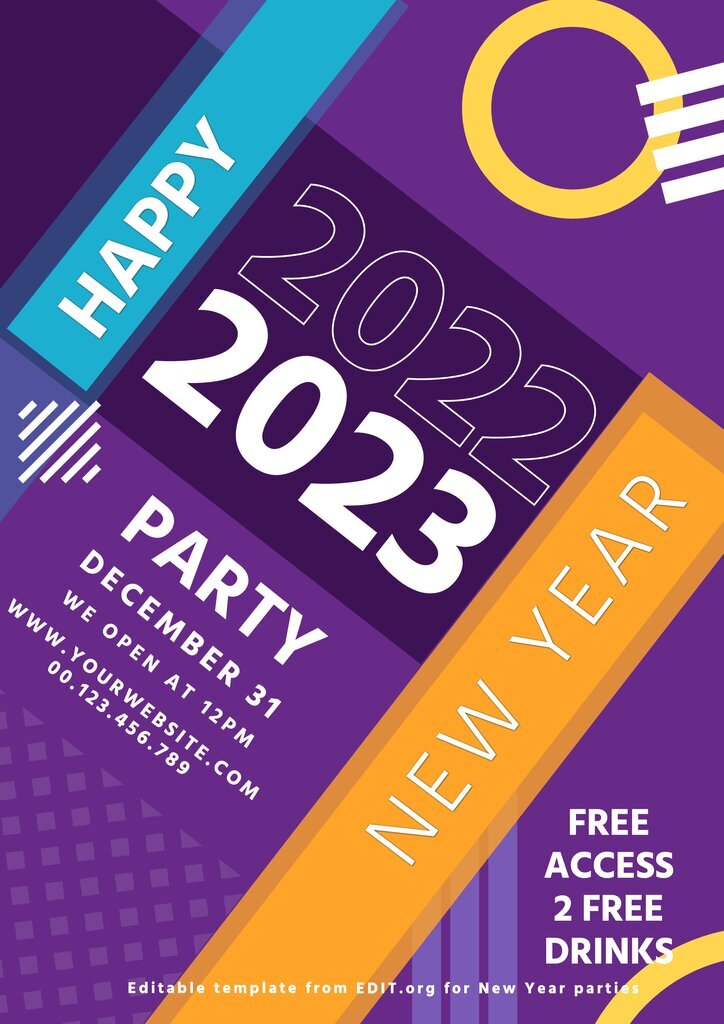 Customizable New Year's Eve party flyer