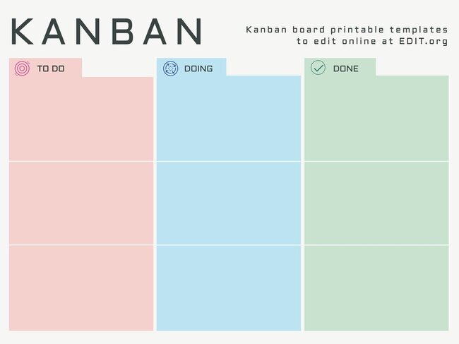 Free templates to create printable Kanban boards