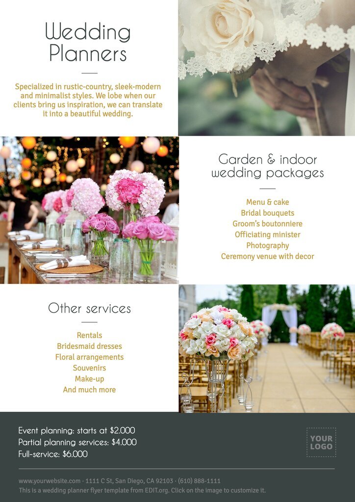 business plan for wedding planner services