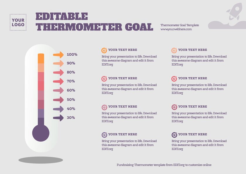 Customizable fundraising goal tracker template