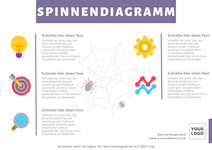 Kostenlose Spinnendiagramm-Designs zum online bearbeiten
