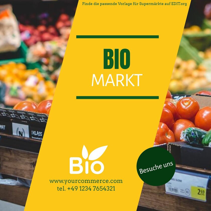 Vorlagen für Biomärkte online bearbeiten
