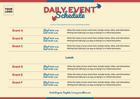 Free Editable Event Program Templates