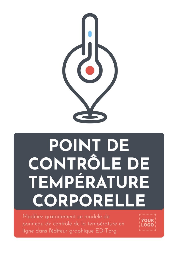 affiche de contrôle de la température corporelle avec logo et éditable