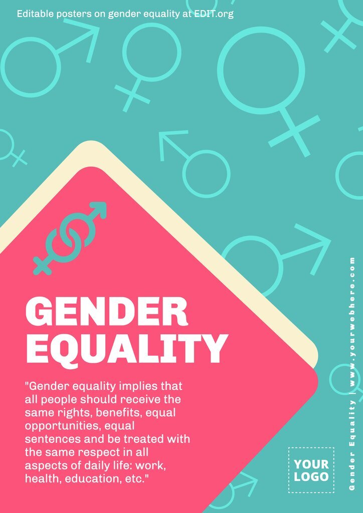 Editable women equality poster template