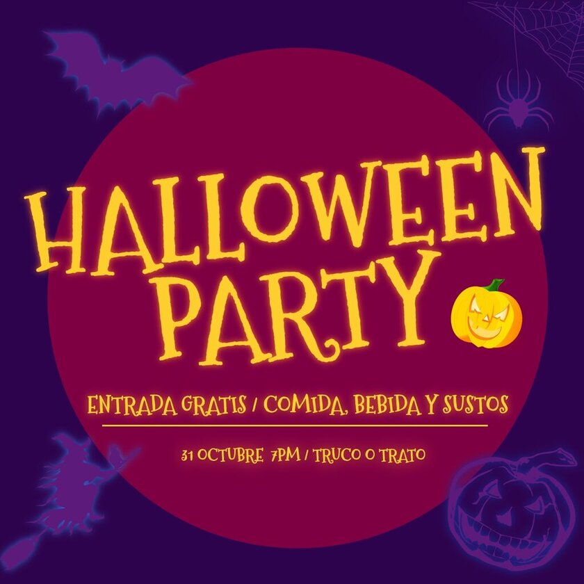 Plantilla invitación fiesta Halloween, editable y personalizable
