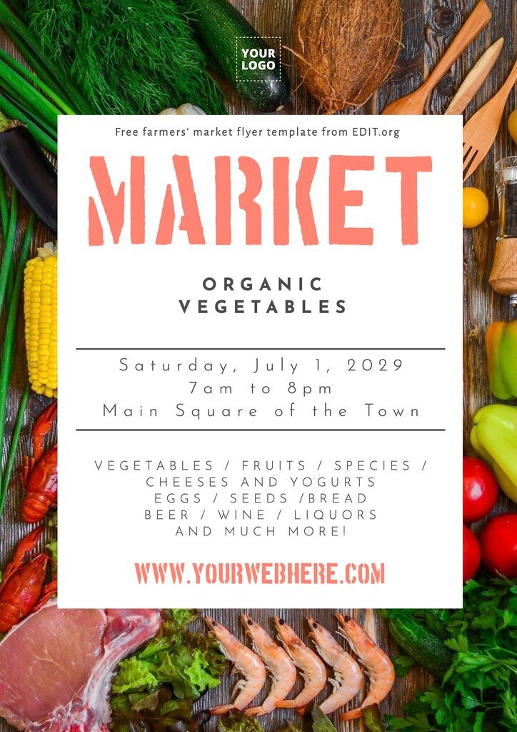 Custom flyer for farmers' markets