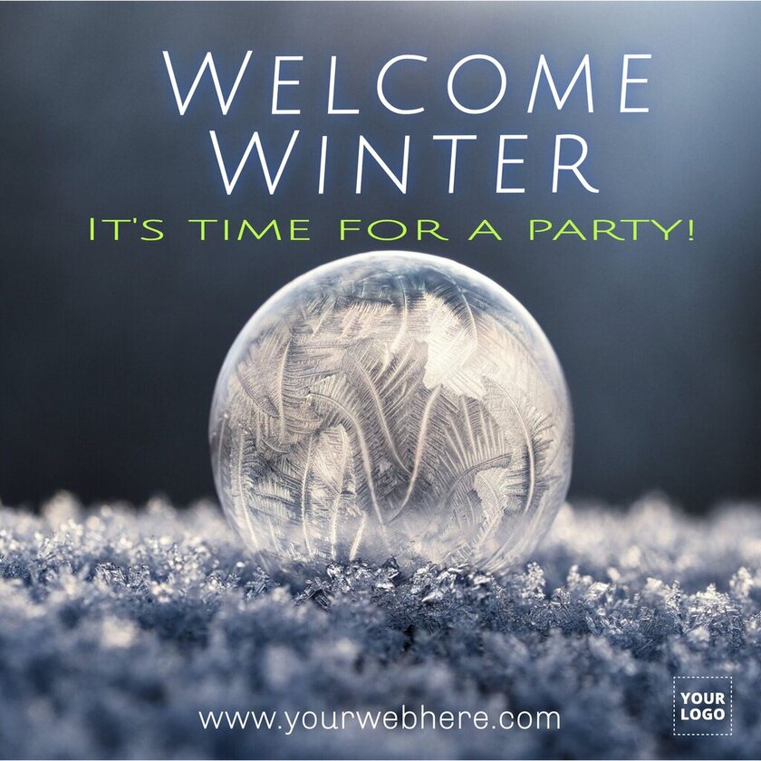 Editable First Winter Day Party Advertising