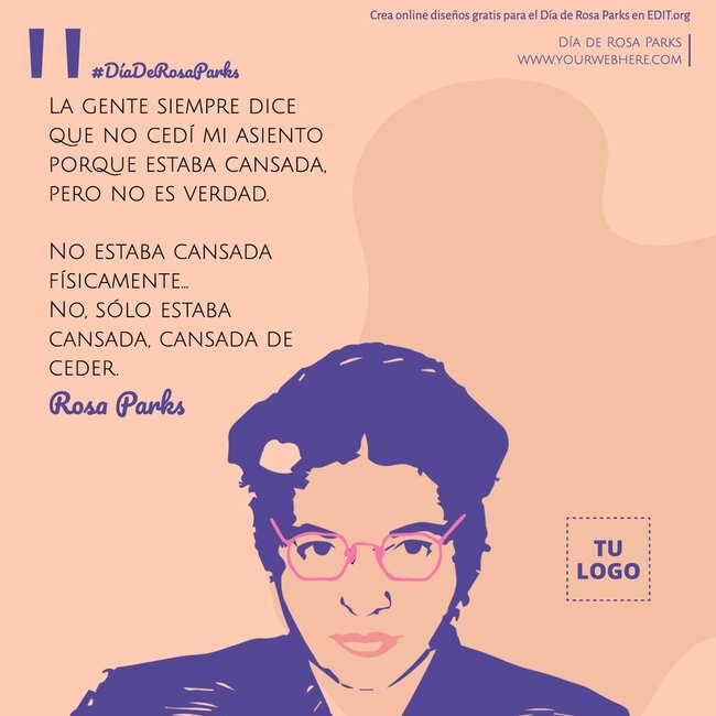 Diseña pósters del Día de Rosa Parks con plantillas editables