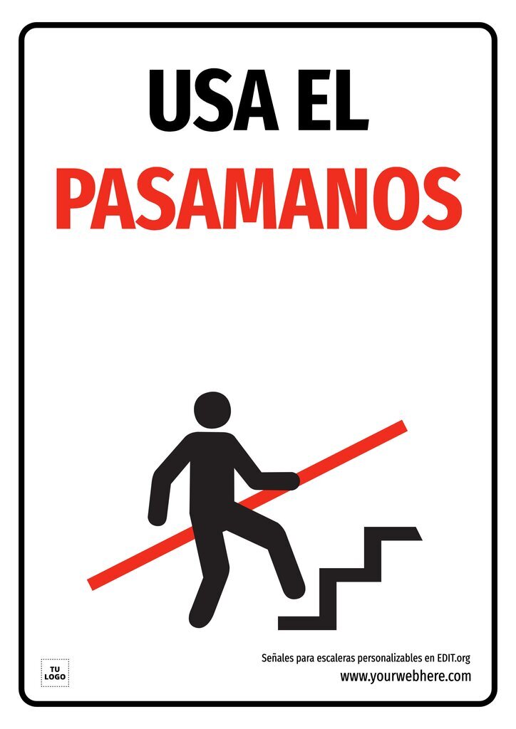 Plantillas de señales de precaución escaleras