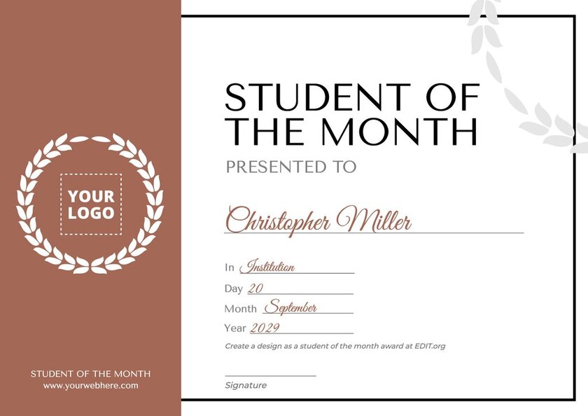 Editable student of the month ideas for elementary