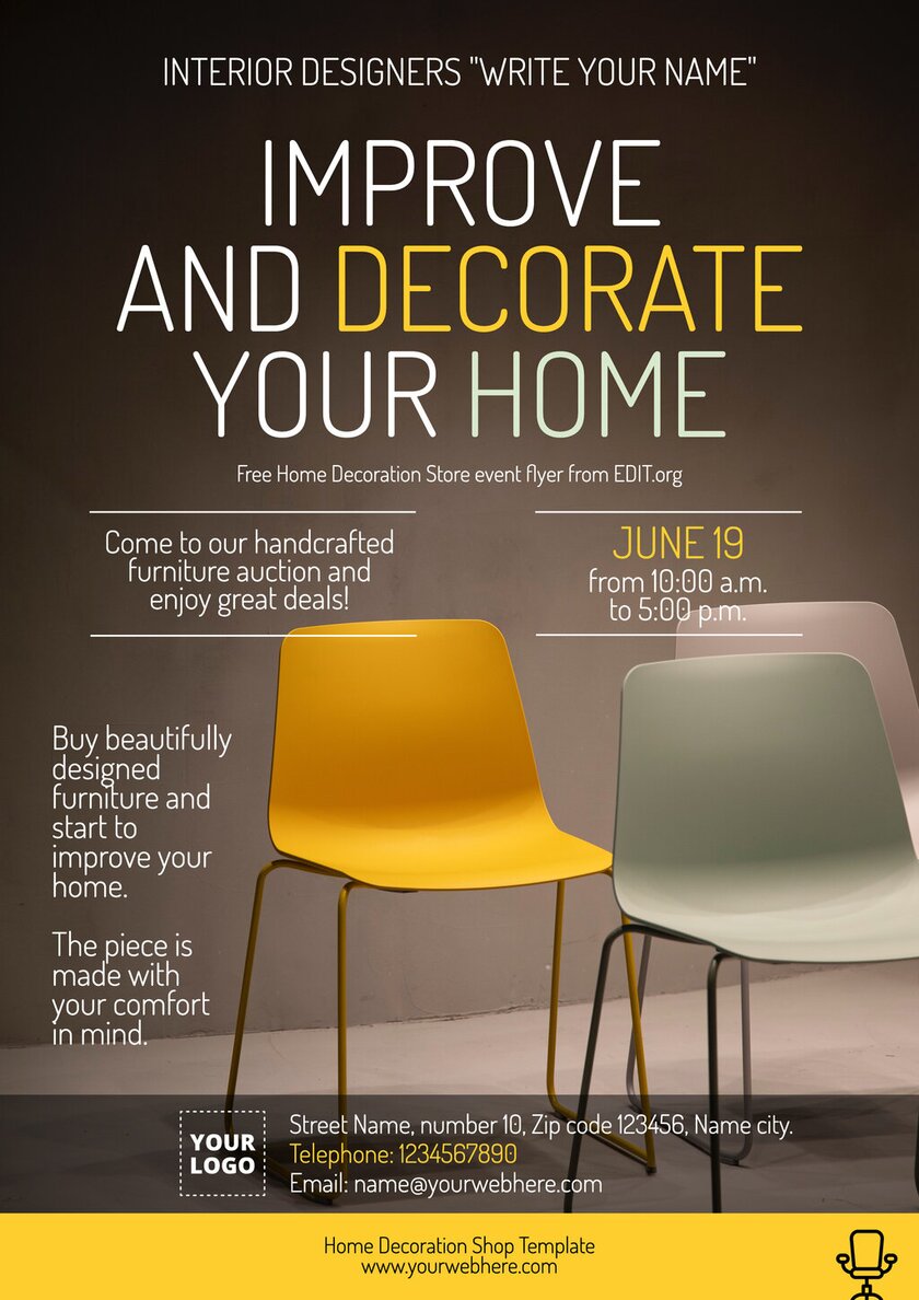 Customizable Home Decoration Shop flyers online