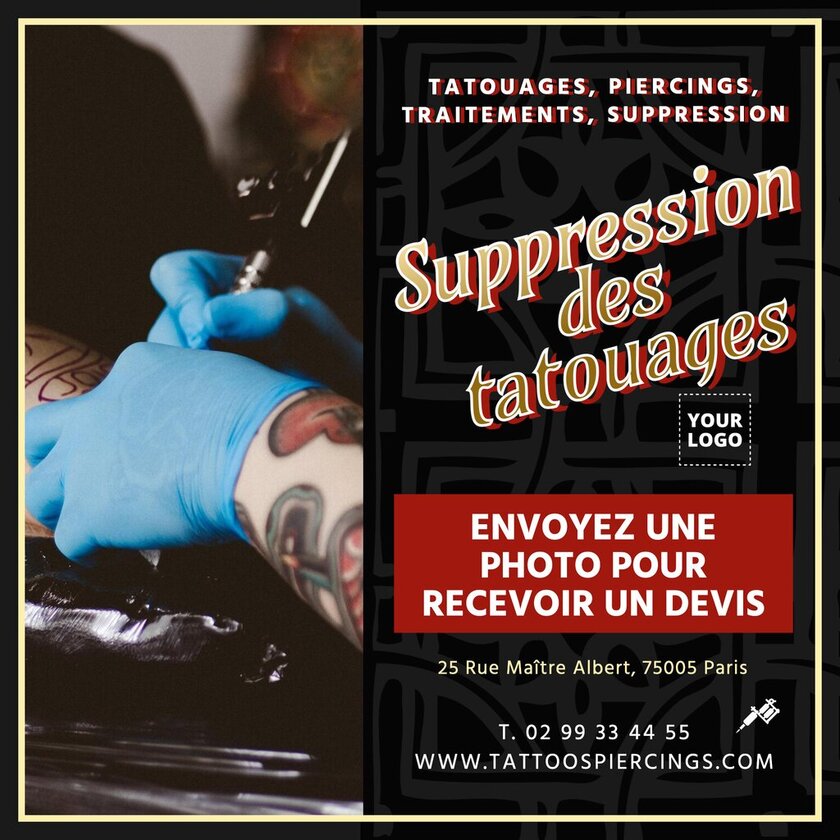 modèle éditable en ligne d'affiche pour retirer des tatouages