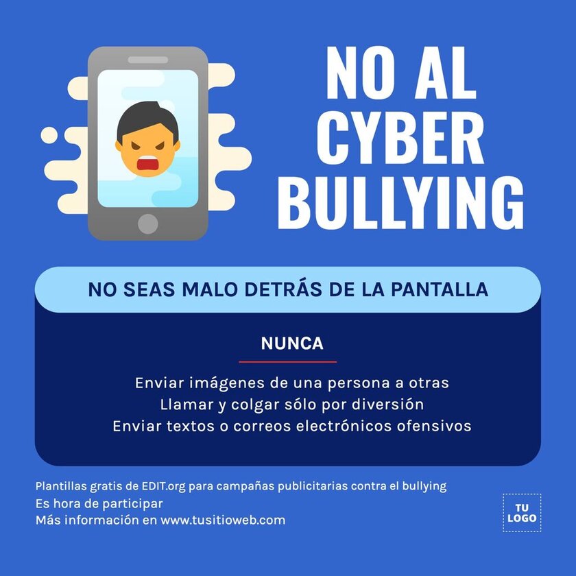 Plantillas gratis para campañas de bullying y cyber bullying