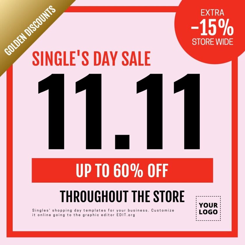 Singles Shopping Day template to edit online