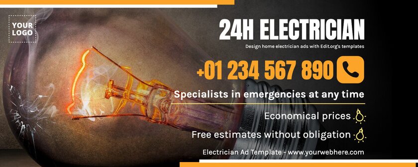 Create electrician service banners online for free