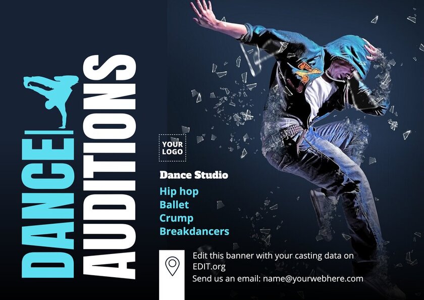 Editable dance audition flyer to customize for free