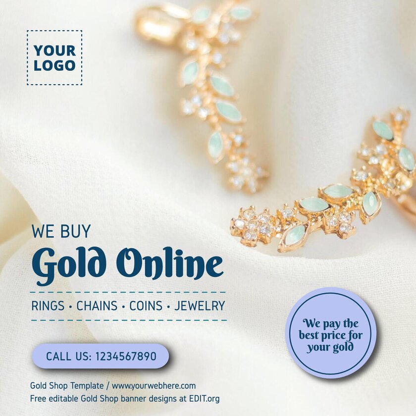 Free editable Buy Gold Store banner