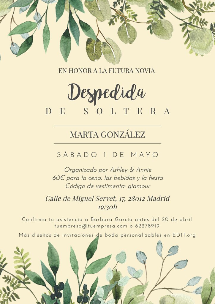 Invitaciones Despedidas