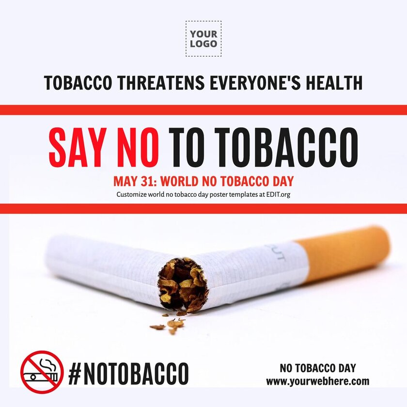 Locandina personalizzata per la Giornata senza tabacco