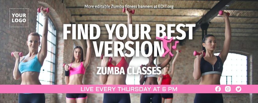 Bewerkbare Zumba fitness banner sjablonen