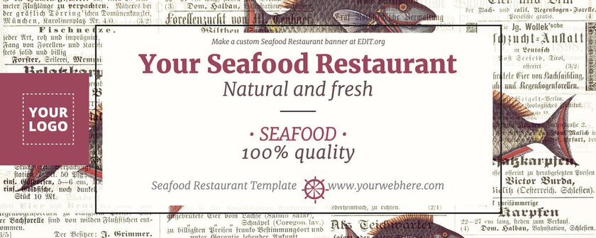 Design a Seafood banner online for your restaurant