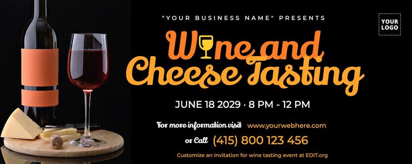 Customizable wine and cheese invite templates