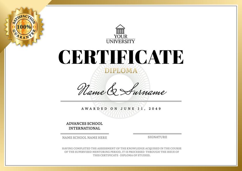 diploma certificaat sjabloon cursus