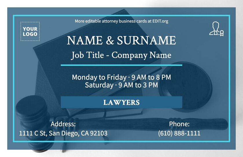 Free lawyer business card design