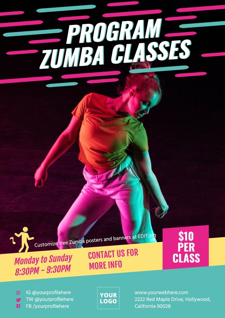 Customizable free zumba class poster