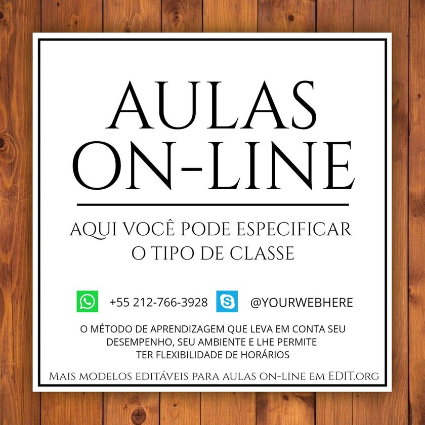 Banner de aulas de inglês online