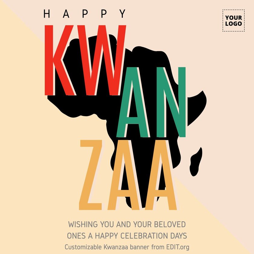 Customizable Kwanzaa banner