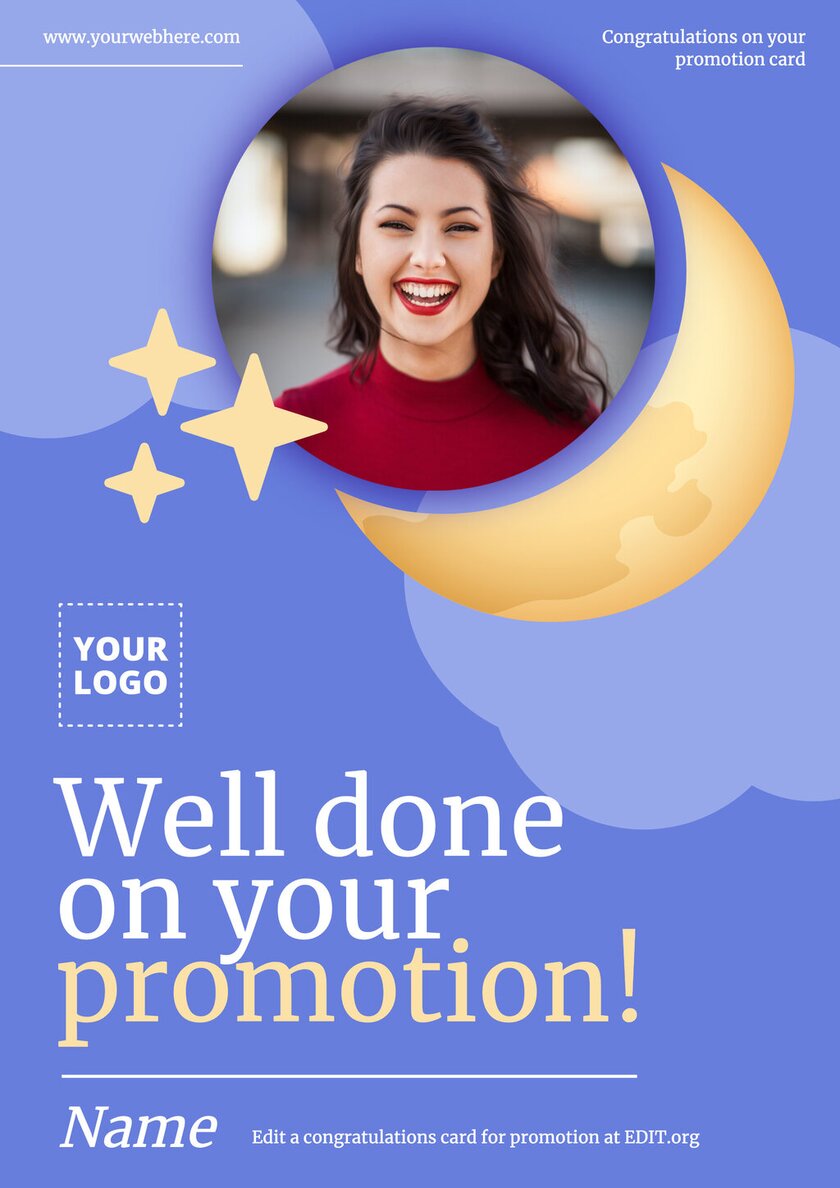 Editable congrats on promotion card template