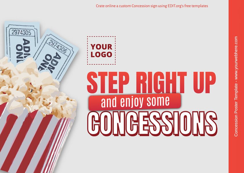 Online concession banners to customize