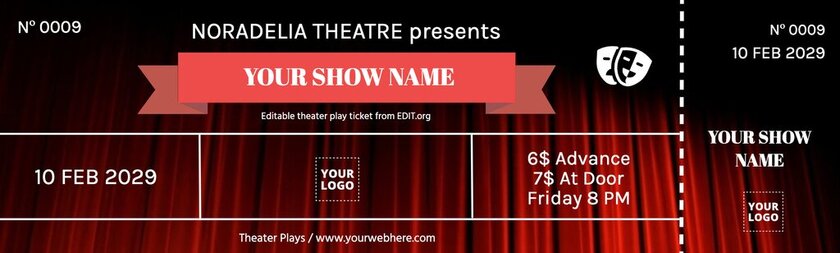 Editable tickets for drama plays