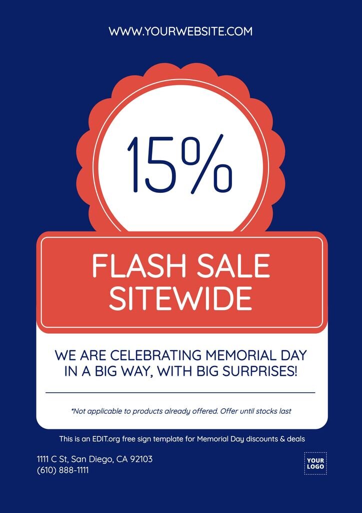Custom templates for Memorial Day promotions and discounts