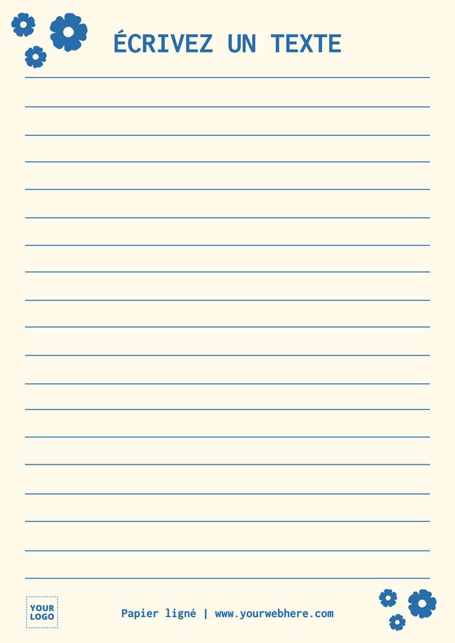 Papier ligné pour école primaire à imprimer gratuitement