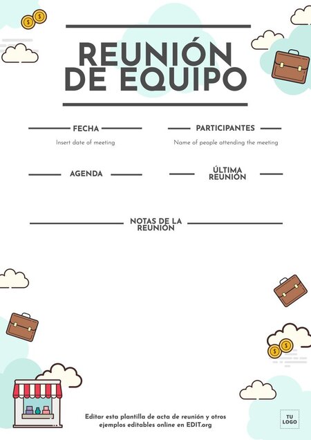 Actas De Reunión Personalizables Gratis Online 0743