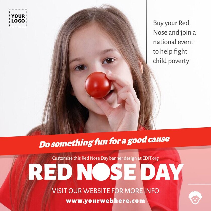 Banner personalizzabile per la Giornata del naso rosso