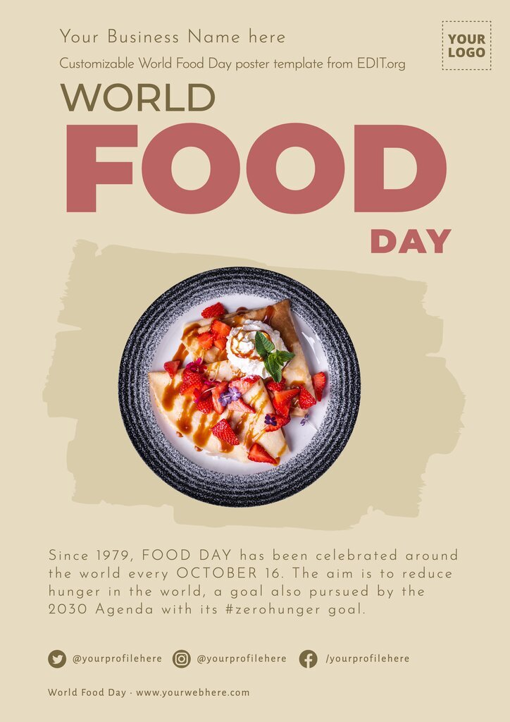 Printable design for world food day celebration in schools