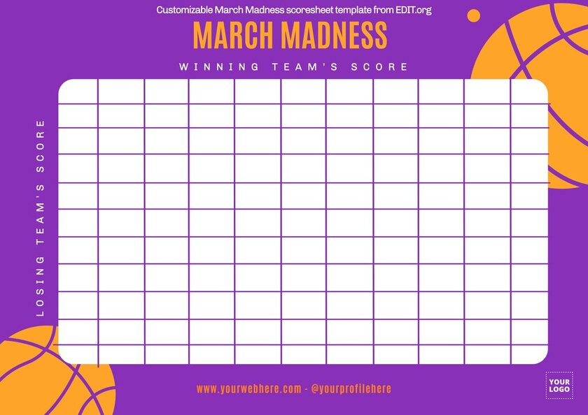 March Madness scoreblad sjabloon