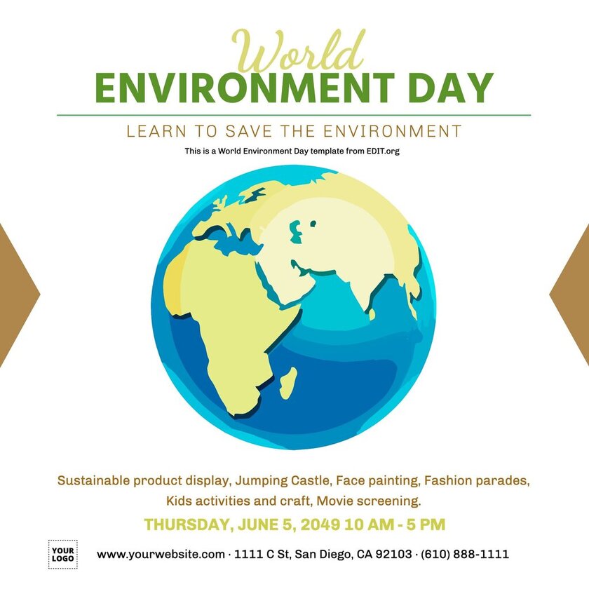 Aanpasbare save earth day poster