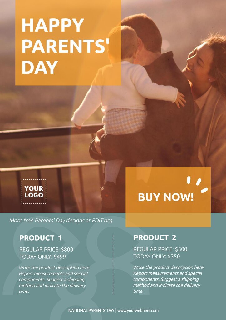 Online Parent's Day templates for promotions
