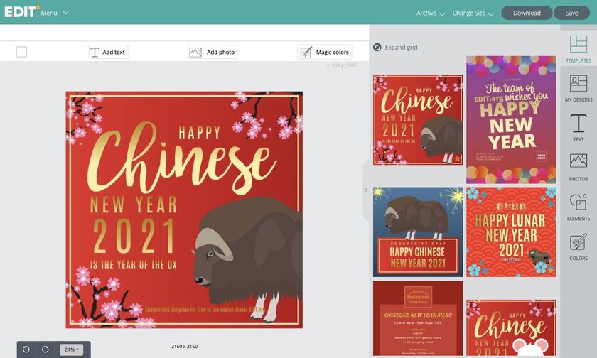 Chinese New Year custom templates